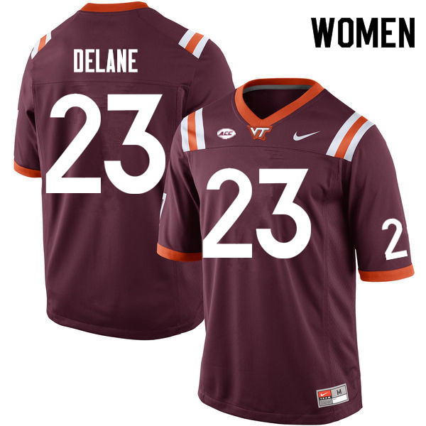 Women #23 Mansoor Delane Virginia Tech Hokies College Football Jerseys Sale-Maroon